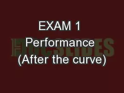 EXAM 1 Performance (After the curve)