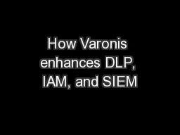 How Varonis enhances DLP, IAM, and SIEM