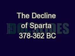 The Decline of Sparta 378-362 BC