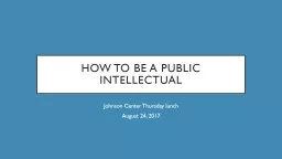 How to Be a Public Intellectual