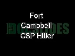Fort Campbell CSP Hiller