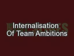 Internalisation Of Team Ambitions