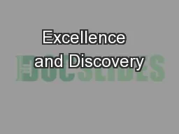 Excellence  and Discovery