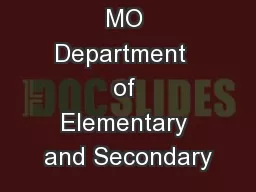 MO Department  of Elementary and Secondary