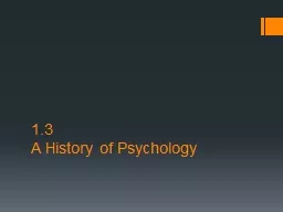 1.3  A History of Psychology