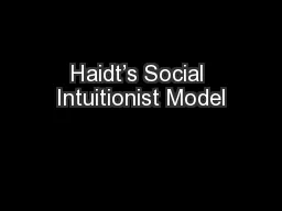 Haidt’s Social Intuitionist Model