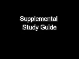 Supplemental Study Guide