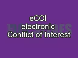 eCOI electronic Conflict of Interest