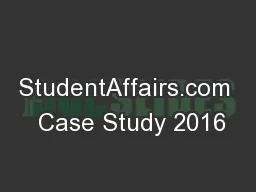 StudentAffairs.com  Case Study 2016
