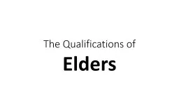The Qualifications of Elders