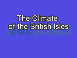 The Climate of the British Isles