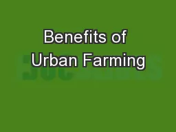 Benefits of Urban Farming
