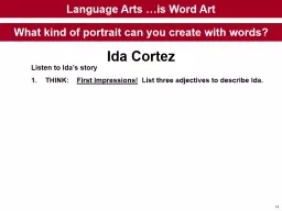 Ida Cortez Language Arts …is Word Art