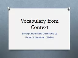 Vocabulary from Context Excerpt from New Directions by