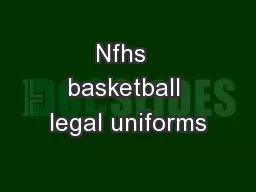 Nfhs  basketball legal uniforms