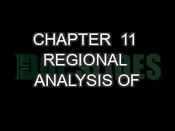 CHAPTER  11 REGIONAL ANALYSIS OF