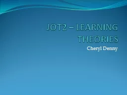 JOT2 – LEARNING THEORIES