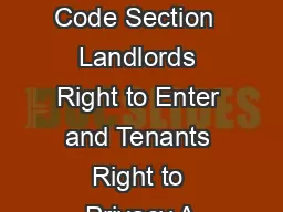 California Civil Code Section  Landlords Right to Enter and Tenants Right to Privacy A