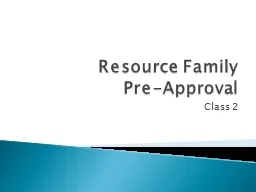 Resource Family  Pre-Approval
