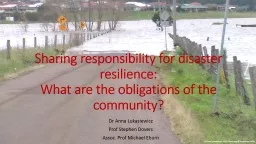 Sharing responsibility for disaster resilience: