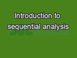 Introduction to sequential analysis