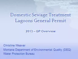 Domestic Sewage Treatment Lagoons General Permit