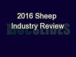 2016 Sheep Industry Review