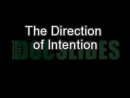 The Direction of Intention
