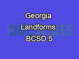 Georgia Landforms BCSD 5
