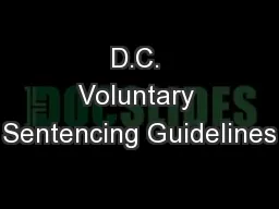 D.C. Voluntary Sentencing Guidelines