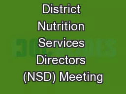 Georgia WIC District Nutrition Services Directors (NSD) Meeting