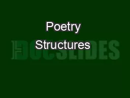Poetry Structures & Forms