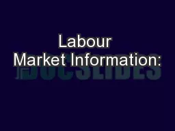 Labour Market Information: