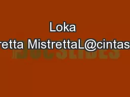 Loka Mistretta MistrettaL@cintas.com