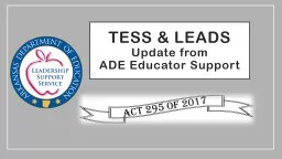 TESS & LEADS Update from