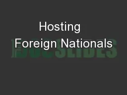 Hosting  Foreign Nationals