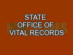 STATE OFFICE OF VITAL RECORDS