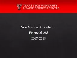 New Student Orientation Financial Aid