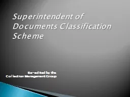 Superintendent of Documents Classification Scheme