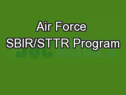 Air Force SBIR/STTR Program