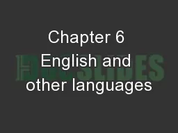 Chapter 6 English and other languages