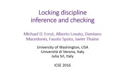 Locking discipline inference and checking