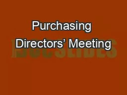 Purchasing Directors’ Meeting