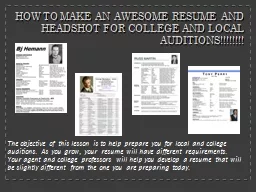 HOW TO MAKE AN AWESOME RESUME AND HEADSHOT FOR COLLEGE AND LOCAL AUDITIONS!!!!!!!!