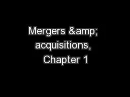 Mergers & acquisitions, Chapter 1