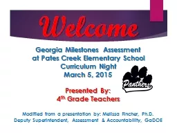 Welcome Georgia Milestones Assessment