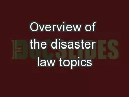 Overview of the disaster law topics