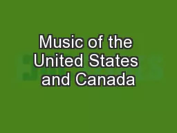 Music of the United States and Canada