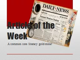 Article of the Week A common core literacy gold mine!