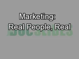 Marketing:  Real People, Real